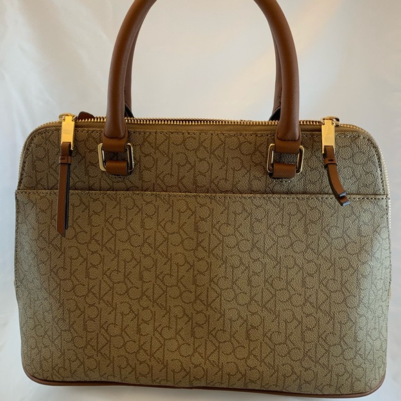 Calvin Klein Hudson Monogram Satchel NWT kh/ br